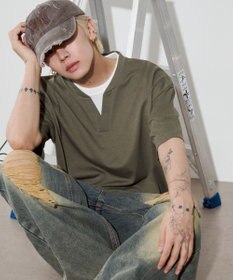 WEGO 【ユニセックス着用ITEM】キーネックフェイクレイヤードT（SS）