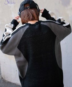 WEGO サガラロゴ配色BIGニットプルオーバー