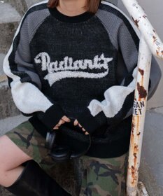 WEGO サガラロゴ配色BIGニットプルオーバー