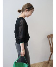 AMERICAN HOLIC バイカラーシアーニットカーディガン