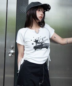WEGO キーネックサイドレースアップちびT