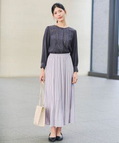 Tiaclasse 【洗える】シアーピンタックブラウス