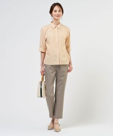 J.PRESS LADIES 【WEB限定カラーあり】TCシャンブレーサテンST テーパード パンツ