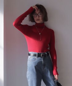 WEGO 【2025年秋冬新作】リブタートルニット