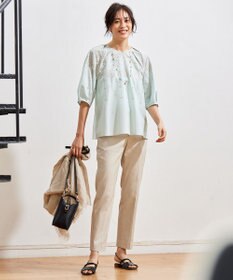 自由区 【接触冷感・UVカット・吸水速乾】シェルタリングオックステーパード パンツ