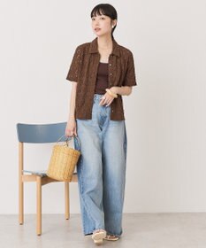 AMERICAN HOLIC 半袖襟付きレースカーディガン