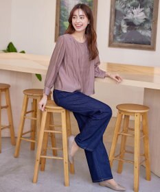 Tiaclasse 【洗える】シアーピンタックブラウス