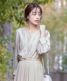 Tiaclasse 【洗える】シアーピンタックブラウス