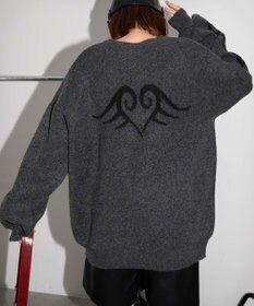 WEGO モチーフグラフィックフラッフィーニットプルオーバー