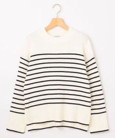 組曲 L 【WEB限定】ハイネック ゆるボーダーニット