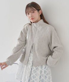 earth music&ecology 【予約】【綿100％】ダブルジップワッフルカーディガン