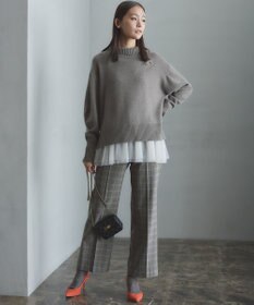 組曲 L ウールカシミヤミックス ロールネック ニット