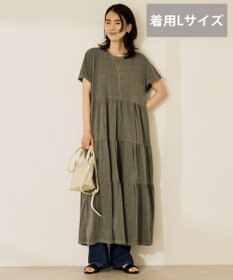 AMERICAN HOLIC 【選べる丈】加工ティアードワンピース