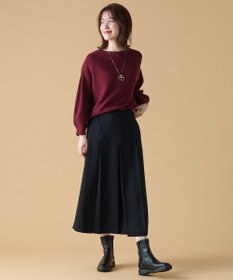 ANY 【洗濯機可】パフスリーブガーターニット