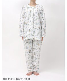 WACOAL ワコール_リラックス＆スリープ パジャマ キルトニット素材(本体) あったか 長袖 長ズボン ミントン レディース NDW458 /ワコール