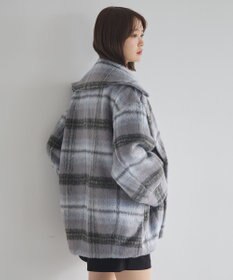 earth music&ecology チェックシャギーコート