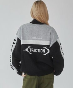 WEGO 【ユニセックス着用ITEM】レーシンググラフィックニットブルゾン