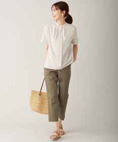 J.PRESS LADIES 【洗える】サテンストレッチ パンツ