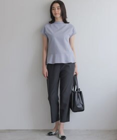 組曲 スムースクロス テーパードパンツ ブラック系