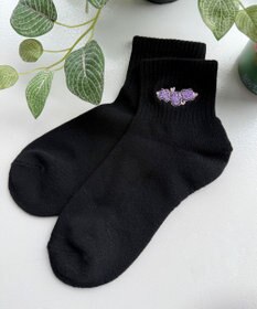 WEGO デザインロゴ刺繍アンクル底パイルソックス