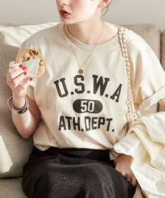 WEGO 【ANGIE VINTAGE】カレッジロゴプリントTee