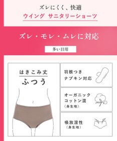 Wing サニタリーショーツ　羽根付きナプキン対応　はきこみ丈ふつう　ウイング／ワコール　EC8500