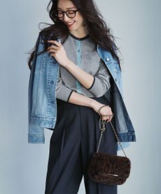 23区 フェイクファー ショルダーバッグ