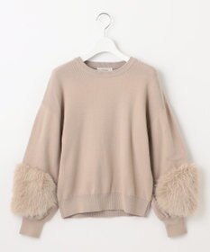 Feroux 【洗える】ファースリーブ ニットプルオーバー