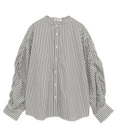 CRAFT STANDARD BOUTIQUE 袖シャーリングバンドカラーシャツ