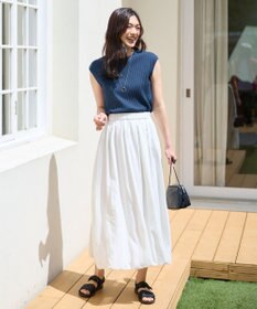 ANY L 【洗濯機可/接触冷感/UVカット】汗ジミ防止テレコノースリーブプルオーバー