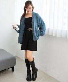 WEGO 【2025秋冬新作/ユニセックス着用ITEM/SMLサイズ展開】フェザーニットカーディガン