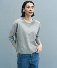 UNFILO マイビューティニット Vネック グレー