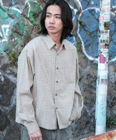 WEGO ミニマムチェックショートシャツ（LS）