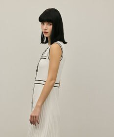 GRACE CONTINENTAL バイカラーボウタイニットワンピース