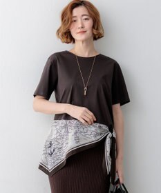 23区 S 【先行予約】スカーフコンビジャージー ウエストデザイン カットソー