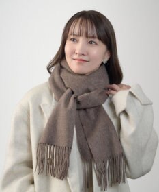 MOONBAT プラスムーンバット (+moonbat) カシミヤ100％無地マフラー 洗える 190㎝×30㎝