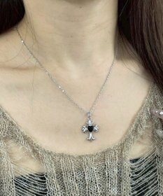 WEGO Lブラックストーンモチーフネックレス