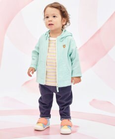 MIKI HOUSE HOT BISCUITS 【80-120cm】二重織ガーゼ素材 パーカ