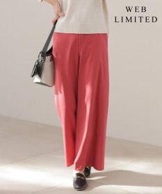 J.PRESS LADIES L 【WEB限定・人気素材・セットアップ対応】セルロースリネンストレッチ ワイドストレート パンツ