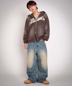 WEGO 【ユニセックス着用ITEM/MLサイズ展開】グラフィックZIPパーカー