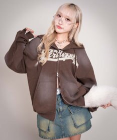WEGO 【ユニセックス着用ITEM/MLサイズ展開】グラフィックZIPパーカー