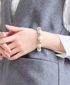 Phoebe コンビメタルボールゴムブレスレット