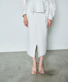 GRACE CONTINENTAL ラメツイードニットスカート