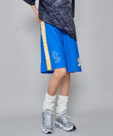 WEGO 【ユニセックス着用ITEM/ウエストゴム/MLサイズ展開】メッシュライングラフィックショーツ