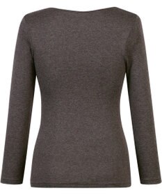 Wing あったかインナー 綿混 裏起毛 よく伸びる素材 【ラクのびサーモ】 8分袖 長袖 ネックせまめ 秋 冬 EL6913 ウイング／ワコール