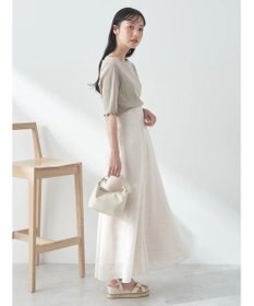 earth music&ecology シアーチェックフレアスカート