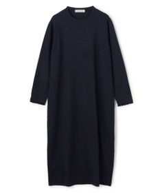 UNFILO フリルトリミング ニットワンピース ネイビー×ネイビー