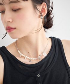 earth music&ecology パールＭＩＸチャームネックレス