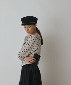 GRACE CONTINENTAL ドットフロッキーニットカーディガン