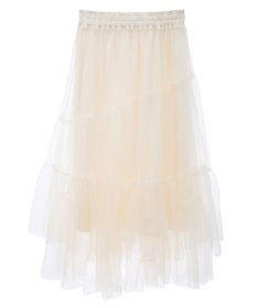 earth music&ecology イレギュラーヘム段々チュールスカート